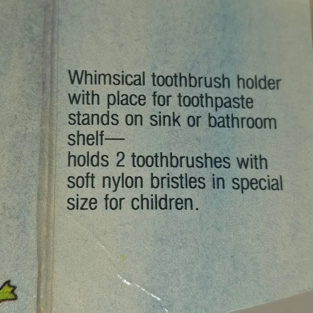 AVON VINTAGE 1970s SMILE‑N‑SNAIL TOOTHBRUSH HOLDER + 2 TOOTHBRUSH – NIB / NOS